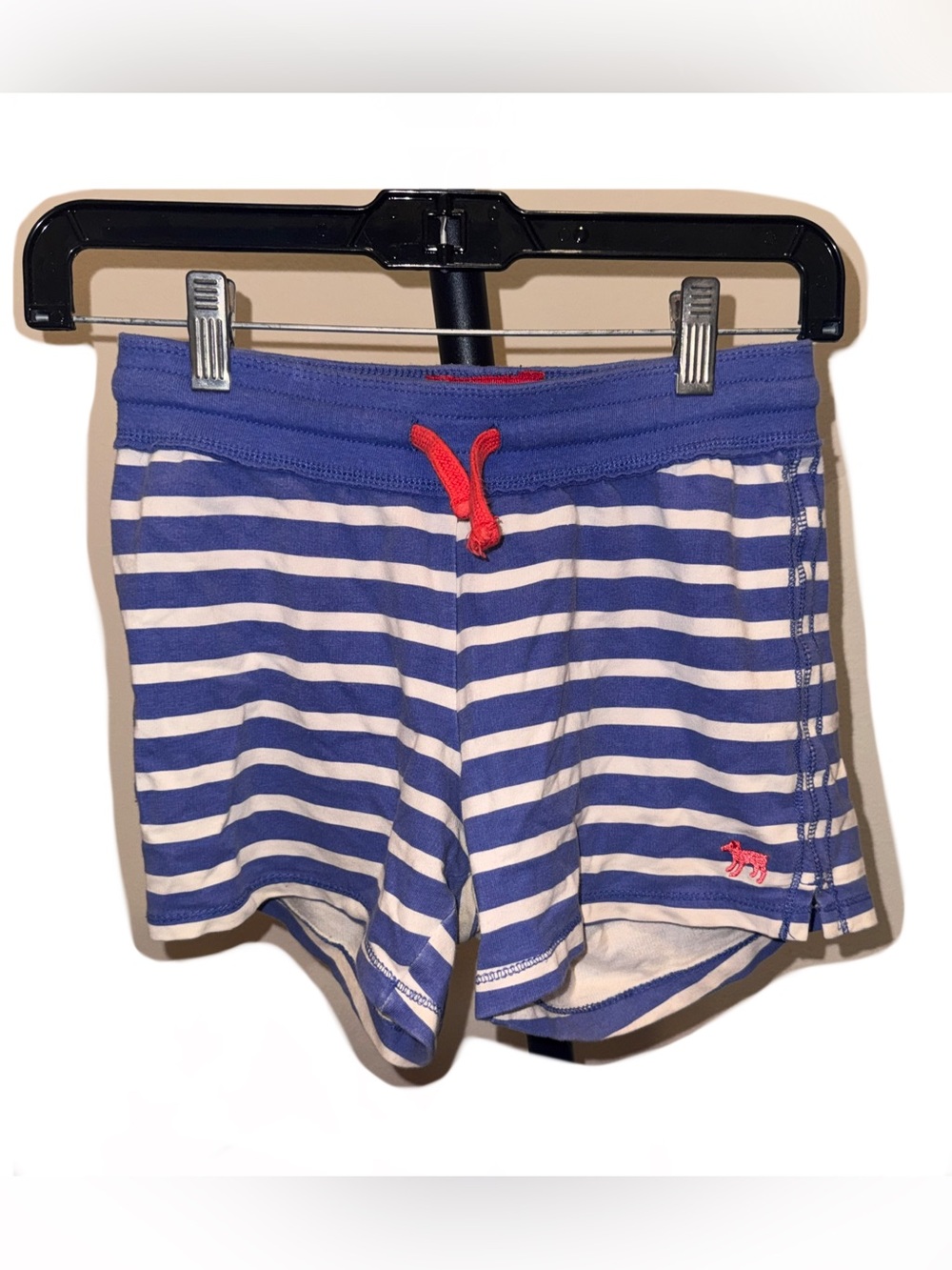 Mini Boden Kids Striped Blue & White Shorts with Red Drawstring